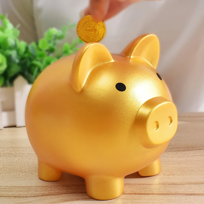 Tirelire en caoutchouc incassable en forme de cochon doré, symbole de la fortune, pour l'épargne des enfants et la décoration intérieure