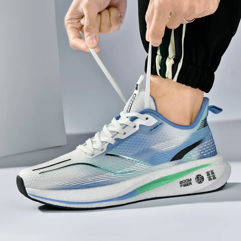 

Sports and leisure shoes, men's shoes, marathon oversized air cushioned shoes, fly woven all season rubber, wear-resistant, anti