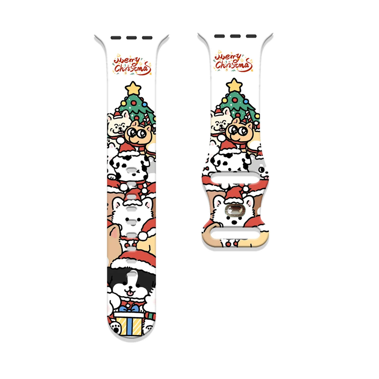 

Animal Christmas for Apple Watch 11 10 9 8 7 Silicone Band Replacable Bracelet for iWatch 46mm 42mm 41mm 40mm Watchband