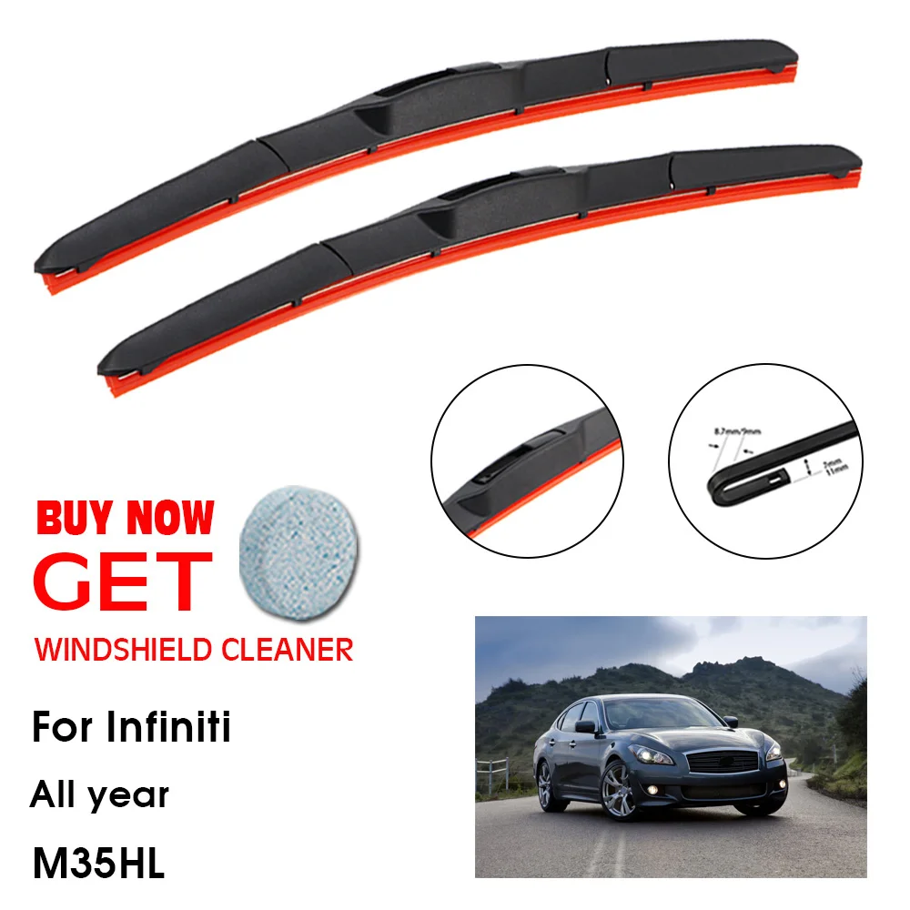 

Car Wiper For Infiniti M35HL 26"+19" All year Front Window Washer Windscreen Windshield Silica Gel Wiper Blades Accessorie