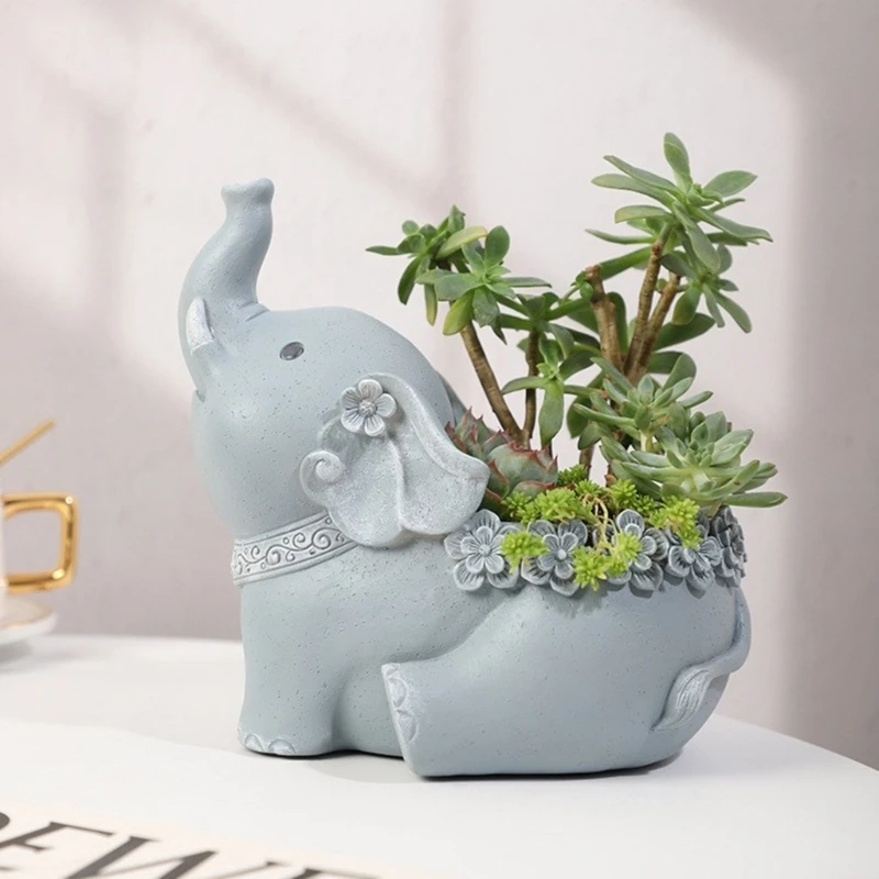 3D Elefante Vaso Fiori Stampo In Silicone Stampo In Resina Epossidica Vasi Piante Succulente Portacandele Stampo In Gesso