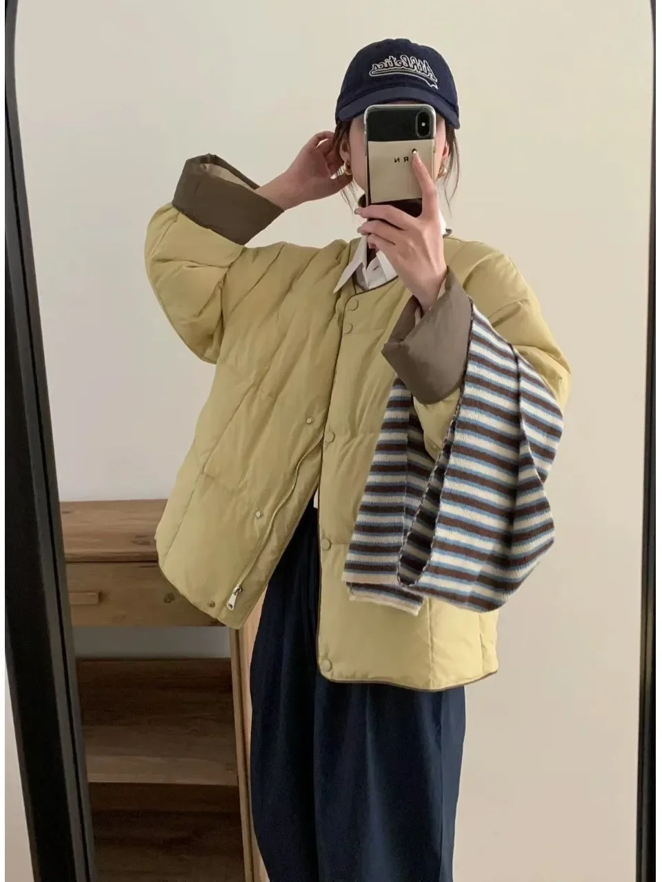 

Women's Winter Coat Warmth Puffy Coat Casual Anti-aging Versatile Trendy Sli ort down Cotton Jaet