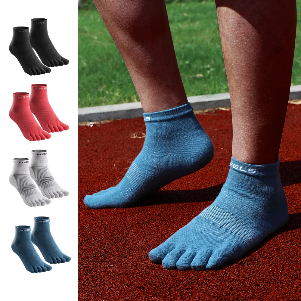 WRELS 1 Pair of New Quick-drying, Sweat-wicking, Breathable CoolMax Split-toe Sports Socks for Marathon Running Fitness Cycling