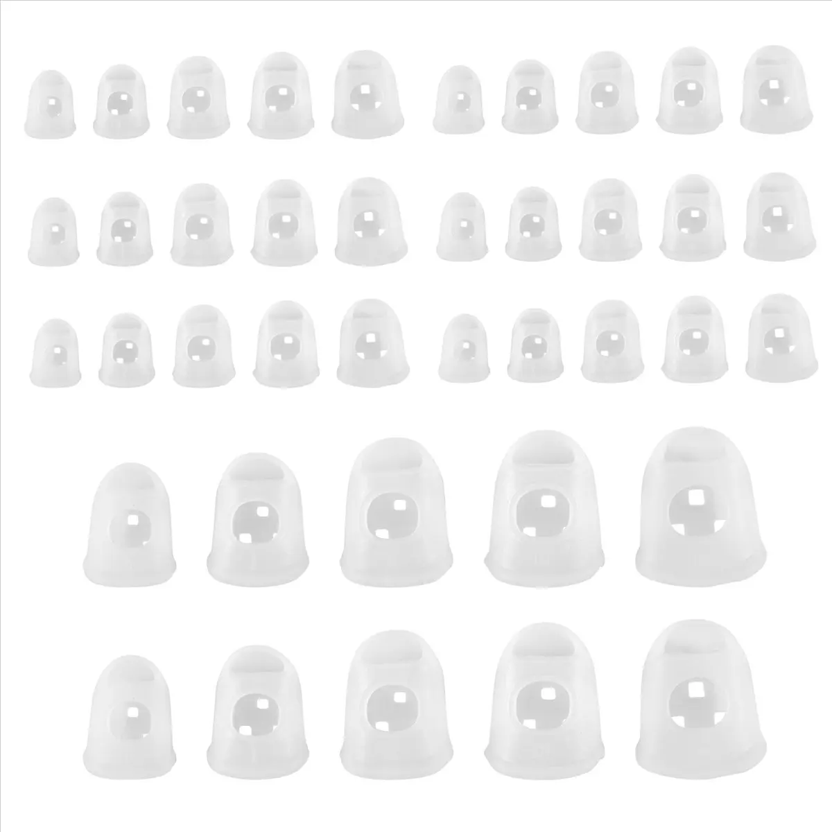 Attractive- 40 Pcs Fingertip Protectors, 5 Sizes Ukulele Finger Caps,for Guitar Ukulele Stringed Instruments