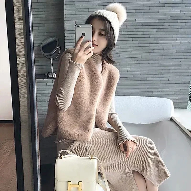 Fall Winter Fashion Faux Fur Vests Women New Party Club Elegant Waistcoat Sleeveless Fur Coats Femme