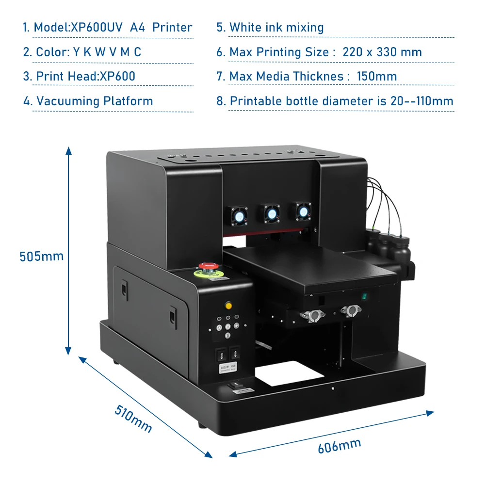 A4 UV DTF Printer UV Flatbed Printer With Varnish XP600 L805 UV Sticker Printer With Laminating machine For Metal Acrylic Print