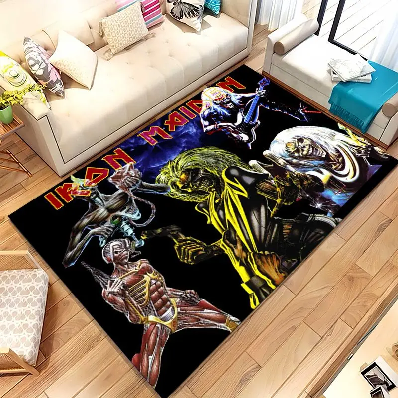 Eddie I-Iron M-Maiden Cartoon Sign Soft Non-Slip Large Area Rug for Living Room,Bedroom Playroom Carpet Mat for Sofa,Home Decor