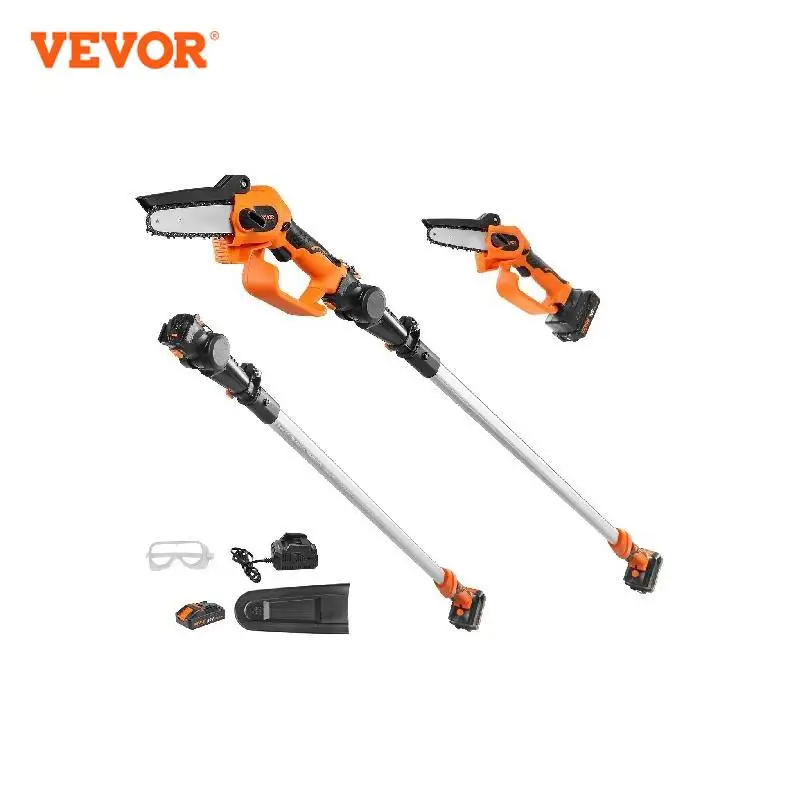 

VEVOR 2-in-1 Cordless Pole Saw Mini 20V Pole Chainsaw 5" Cutting Capacity 8 ft Reach Pole Saw for Branch Cutting Tree Trimming