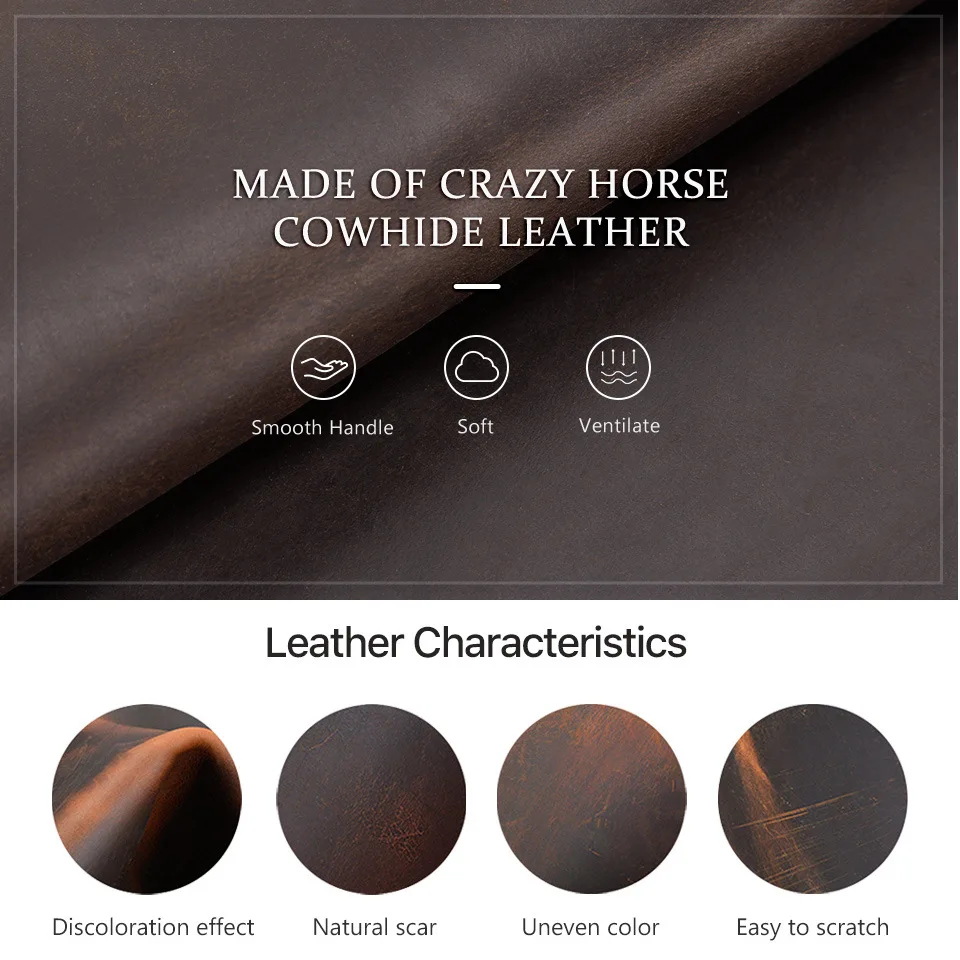 Retro Crazy Horse Leather Watch Box Handmade Rectangle Outdoor Travel Multi-Card Position Watch Storage Box