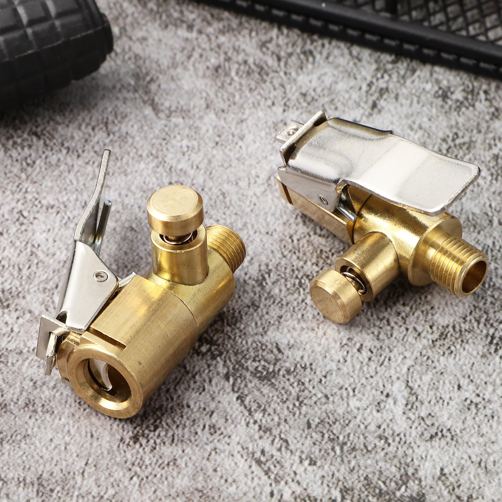 

2Pcs Tire Air Chuck Locking Inflator Chuck with Quick Connect Release Mechanism Heavy Duty Copper Construction for Efficient