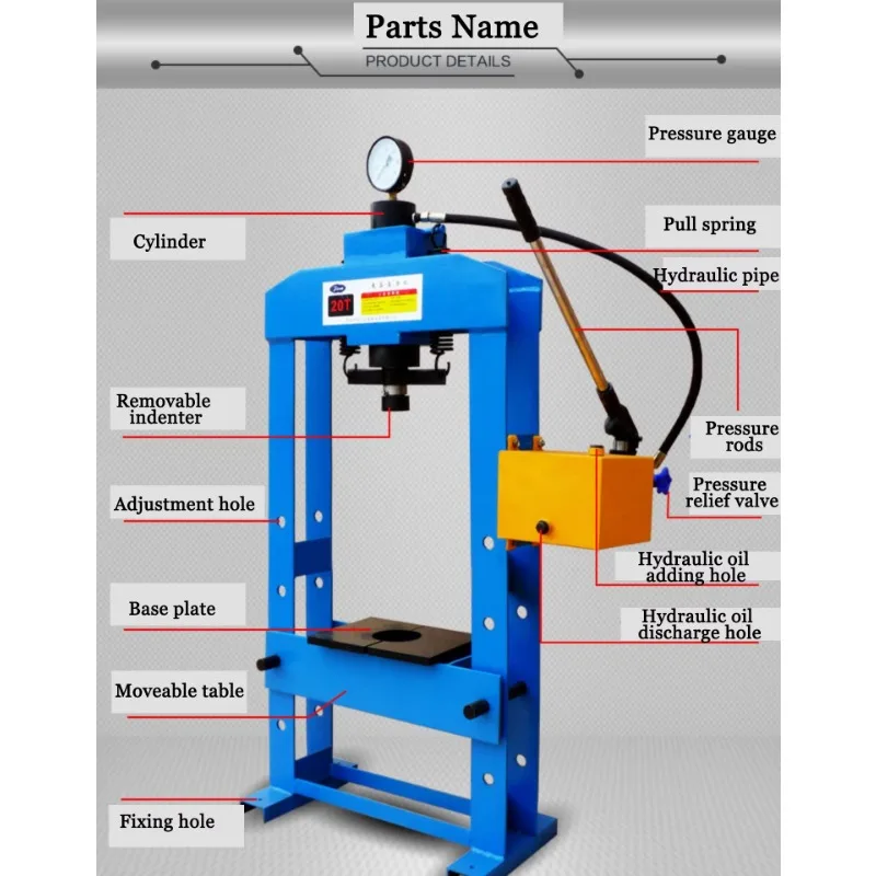 

50 Ton Manual Hydraulic Hand Press – CE-Certified Workshop Press Machine (Factory Sale)