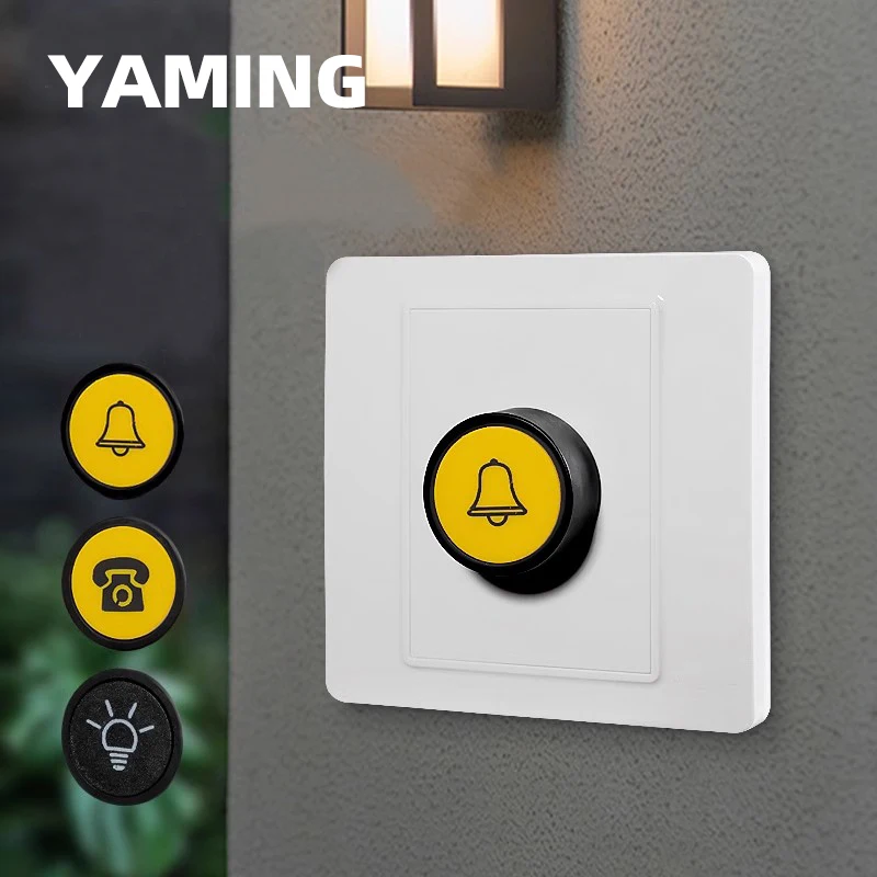 86x86mm Door Bell Switch Concealed Access Control Panel Mounted Reset Small Exit Community Push Button Exposed