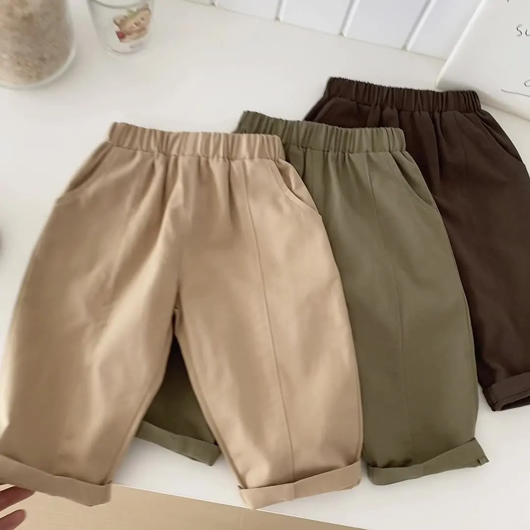1-7 Y Kinder-Freizeithose in voller Länge, lockere Kleidung für Mädchen, Herbsthose, neue Jungenhose