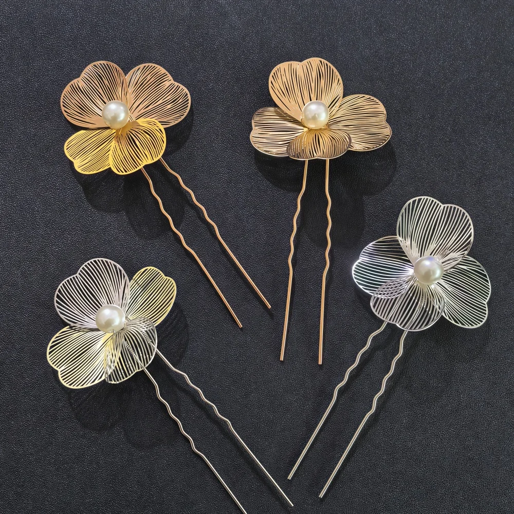 3pcs/set Handmade Leaf Hair Clip Pins for Women Girls Bride Hairpins Fashion Headdress Gifts Bridal Wedding Hair Accessories image 2
