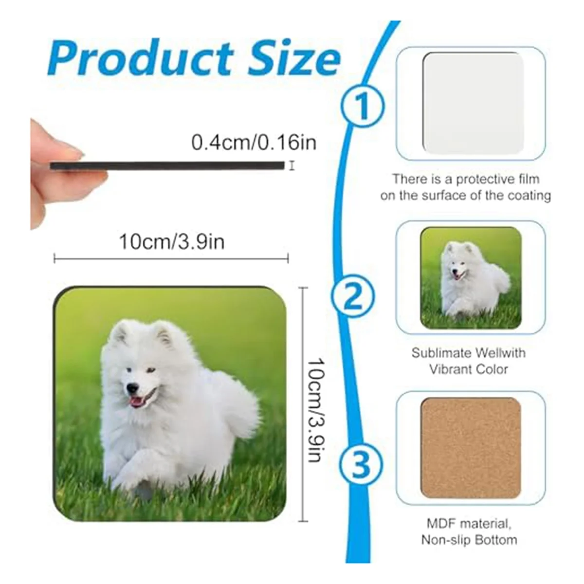 24 PCS Sublimation Coasters Blank MDF Cork Backed Heat Transfer Coasters for DIY Painting Art Crafts, 3.9 x 3.9 Inches HOT