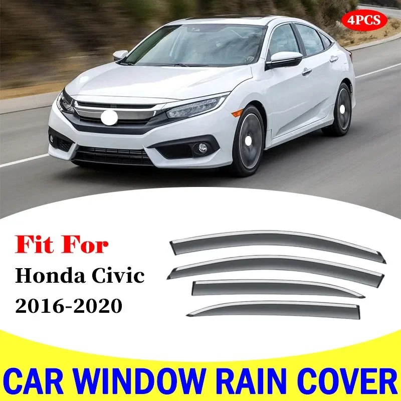 

For Honda Civic 2016-2020 window visor car rain shield deflectors awning trim cover exterior car-styling accessories parts