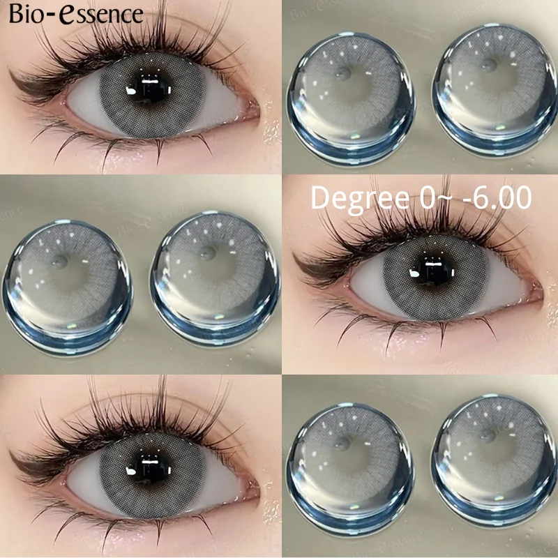 Bio-essence 1 paire 0 ~ -6.00 lentilles de contact colorées naturelles lentilles de myopie lentilles de contact marron lentilles naturelles de haute qualité annuelles
