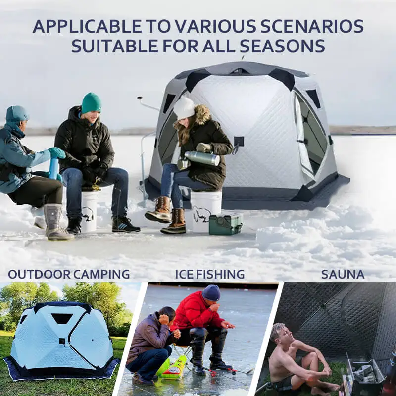 Hot thermal tent Water Repellent and Wind Resistant with 6 Pieces tent tent pegs Ice Fishing Shelter 6 Persons Portable