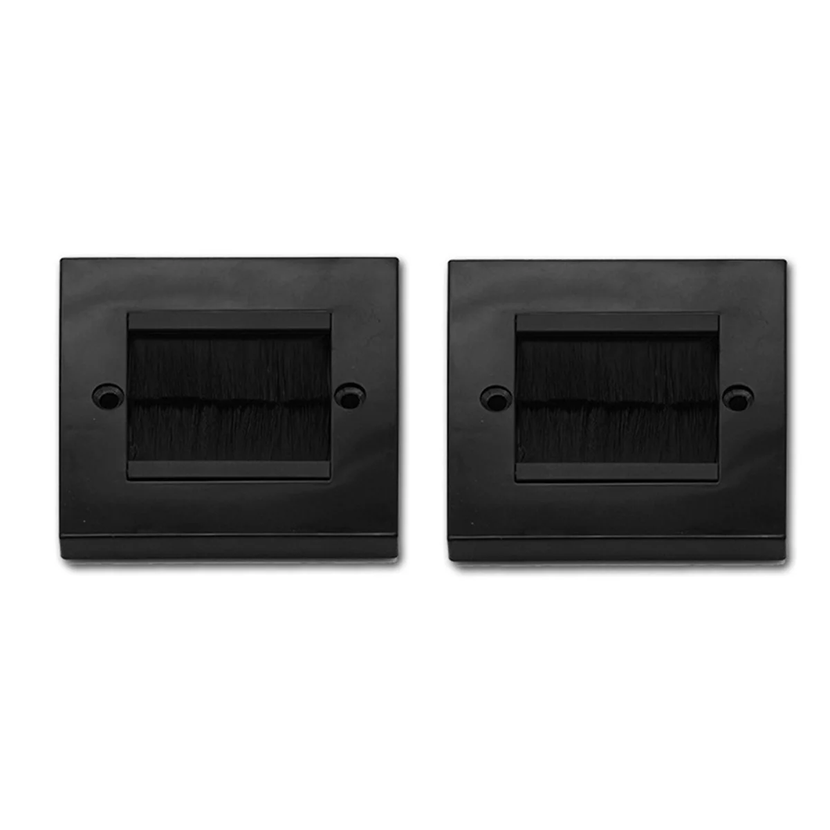 Super Deals 2Pcs Flush Brush Wall Plate Brush Single 1 Gang Wall Outlet Cable Entry Plate Tidy Mount Face Plate Wall Plate Black