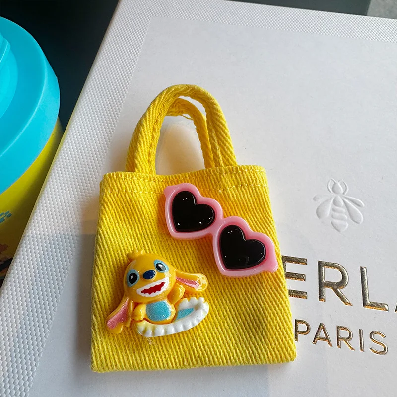 Mini cartone animato carino punto animale cuore pesca borsa borsa di tela studente blu giallo zero portafoglio borsa da viaggio kawaii