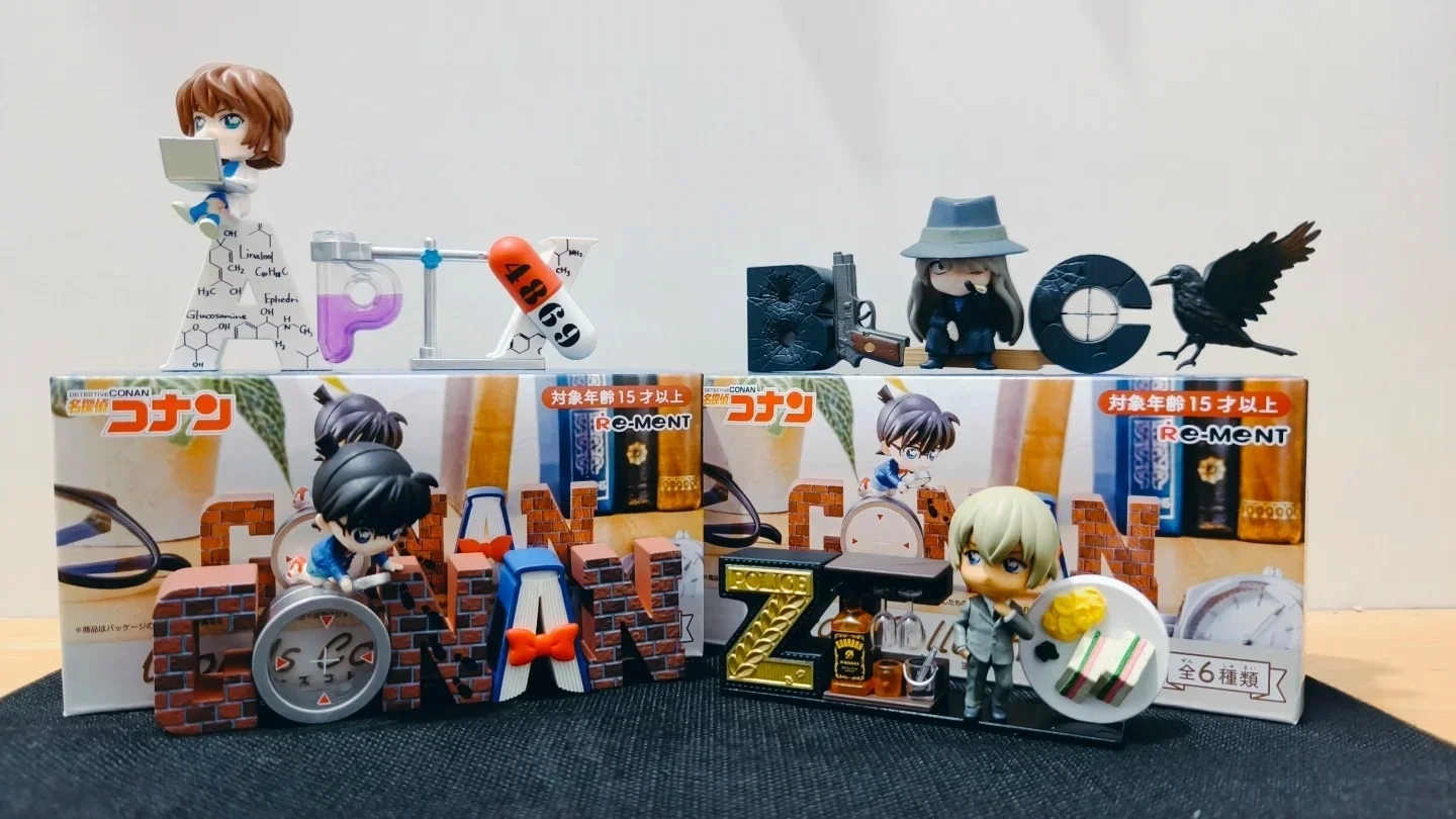 Re-ment Detective Conan Words Collection Blind Box Figures Anime Character Statues Kaito Kid Toru Amuro Gin For Anime Collectors