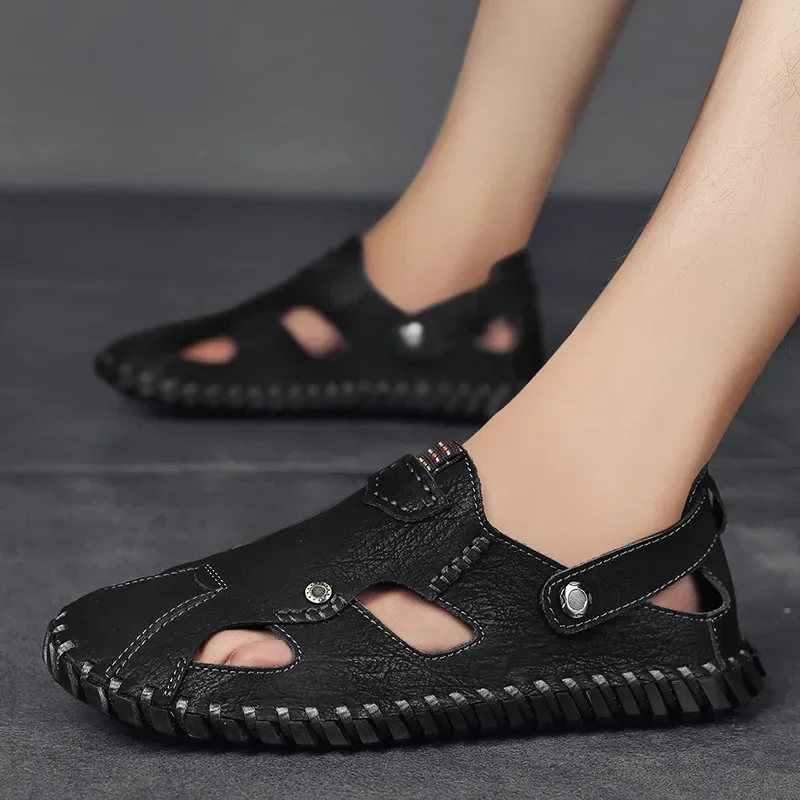 

Мужские повседневные модные летние новые сандалии, уличная спортивная пляжная молодежная обувь, резиновая подошва, цельный агент, доставка, большие размеры 48