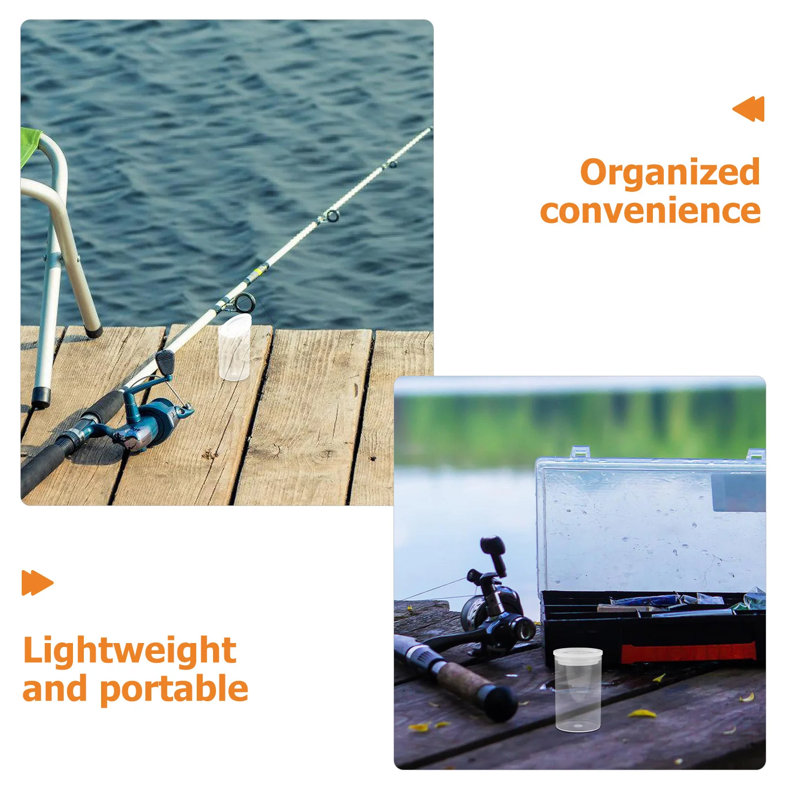 50 قطعة من البلاستيك الشفاف معدات صيد الأسماك المنظم صندوق كبير الفم جولة بكرة الحاويات الصغيرة السحر حقيبة للتخزين الطعم هوك حامل #2