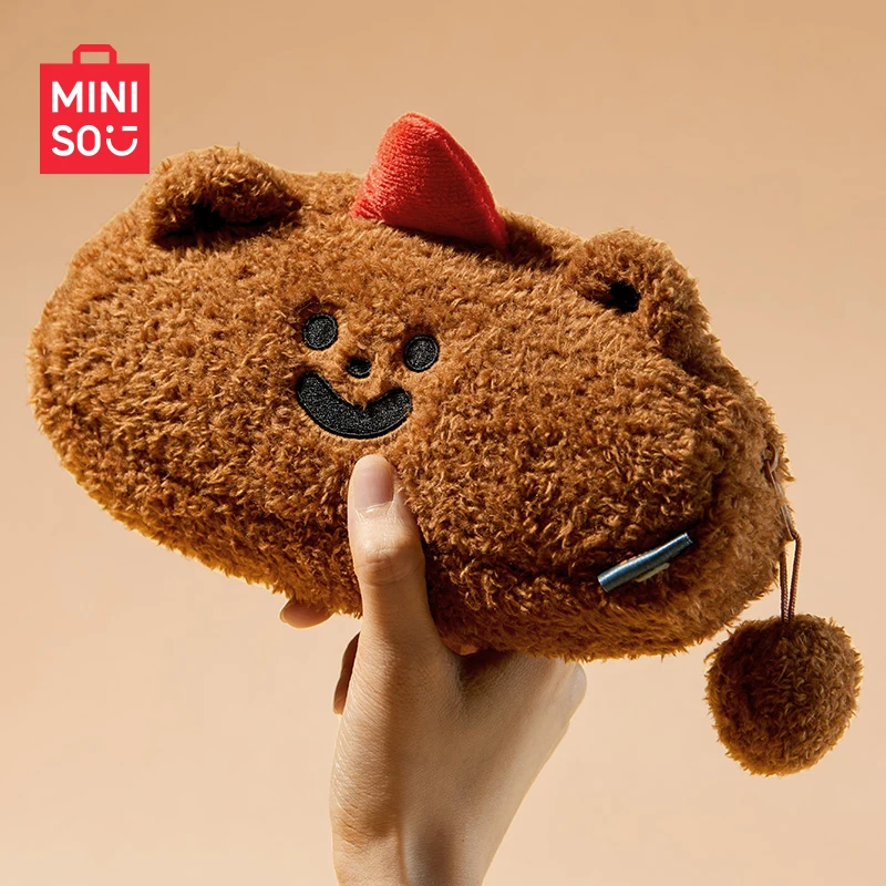 MINISO TUNEE GOODS series bear pencil case cute kawaii doll portable large capacity learning stationery children girl gift