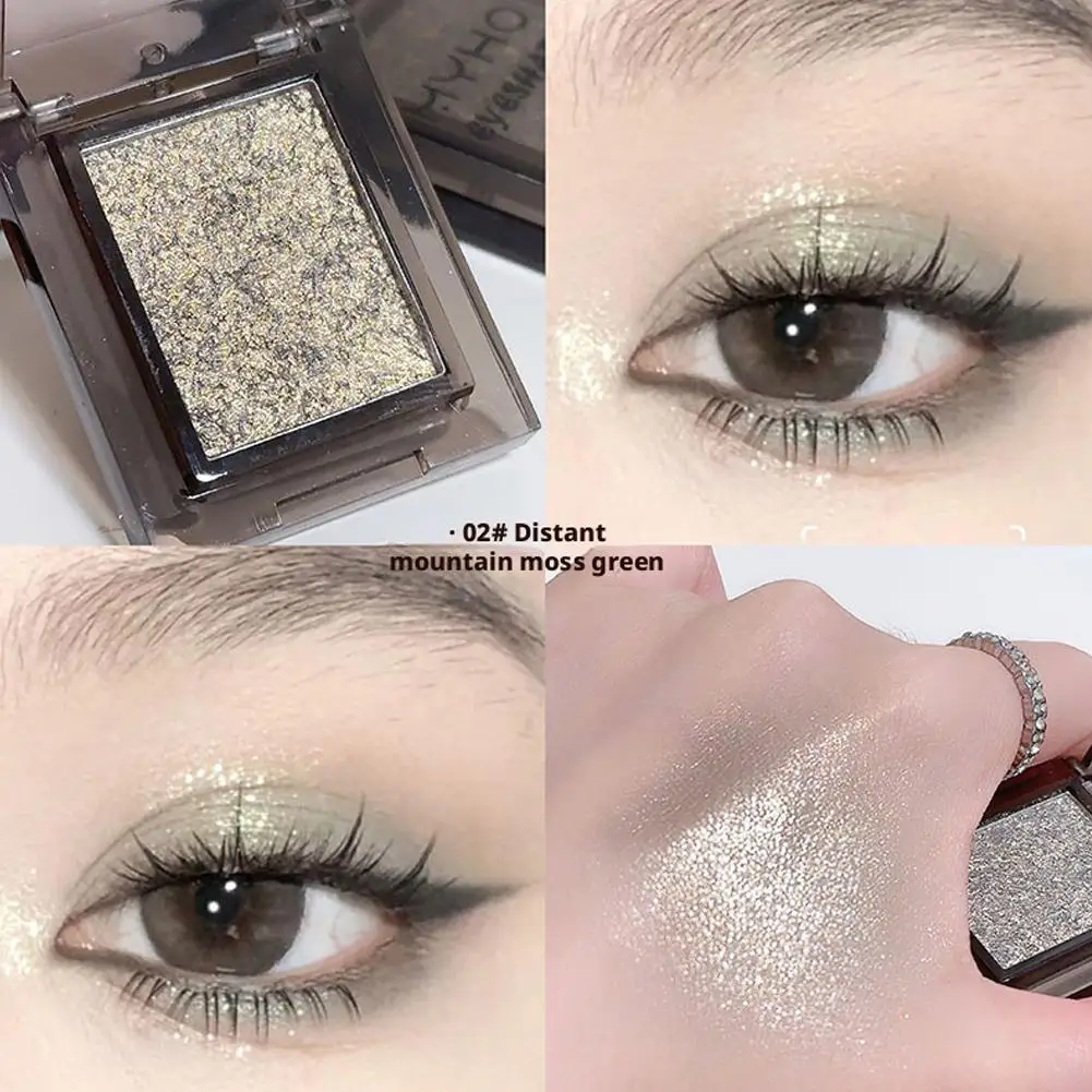 글리터 아이섀도우 카멜레온 스파클링 무스 쉬머 하이라이터 프레스 파우더 아이스 퍼플 펄레센트 아이섀도우 팔레트