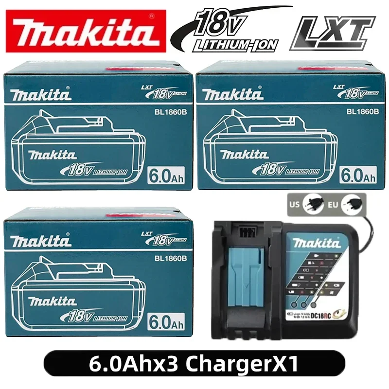 100 % originaler wiederaufladbarer 18-V-6,0-Ah-Akku von Makita, für Makita BL1830 BL1830B BL1840 BL1840B BL1850 BL1850B Elektrowerkzeug-Akku
