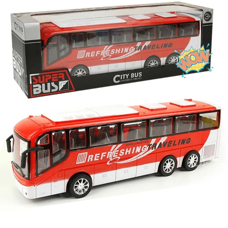 

High Simulation Toy Car Model Diecast Plastic Pull-Back Bus Inertia Car City Tour Bus ABS Car Model Toys Gifts For Children Kids