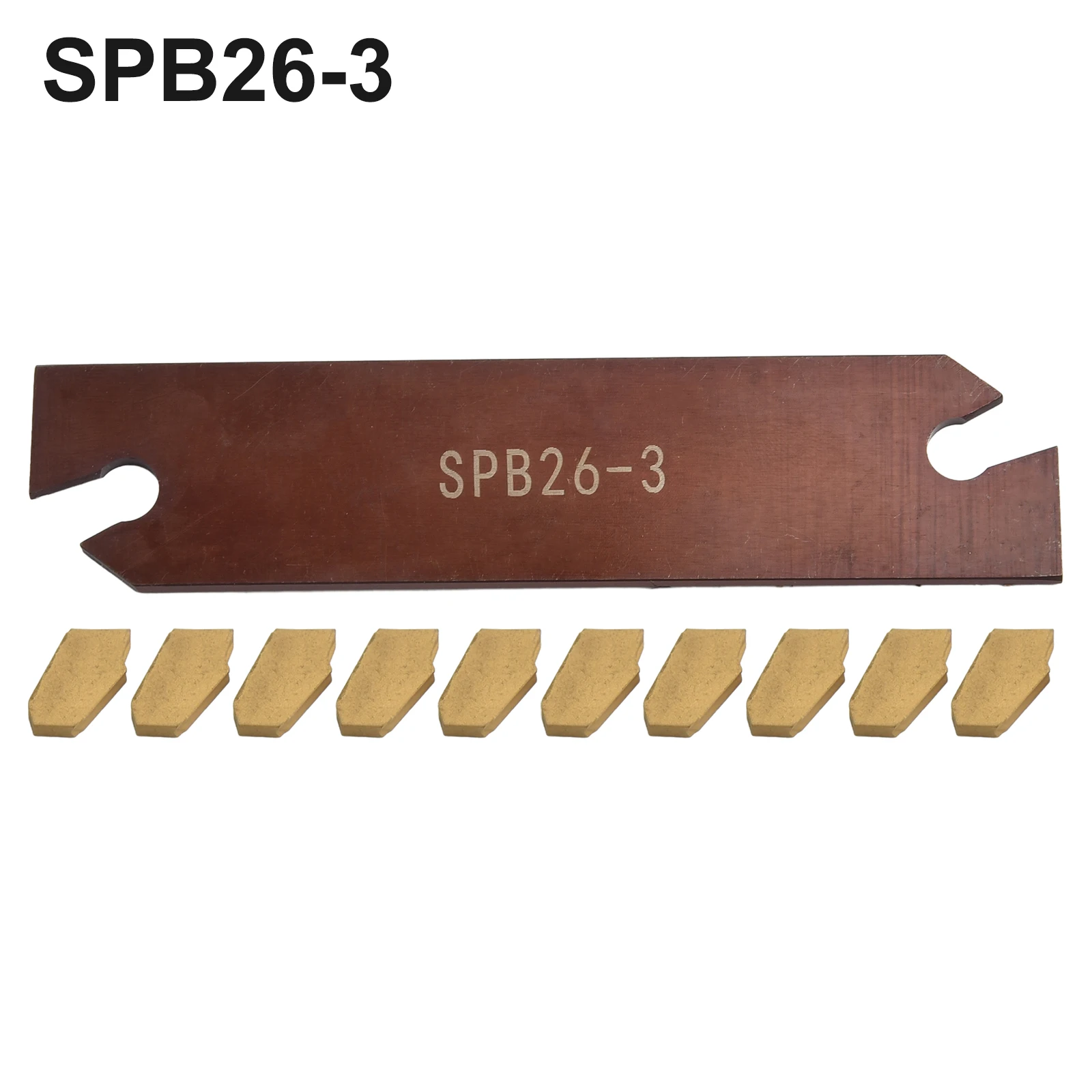 Title 9 SPB26 3 Partial Blade Grooving Tool Holder with 10 GTN3 SP300 Inserts Suitable for Semi finishing Steel