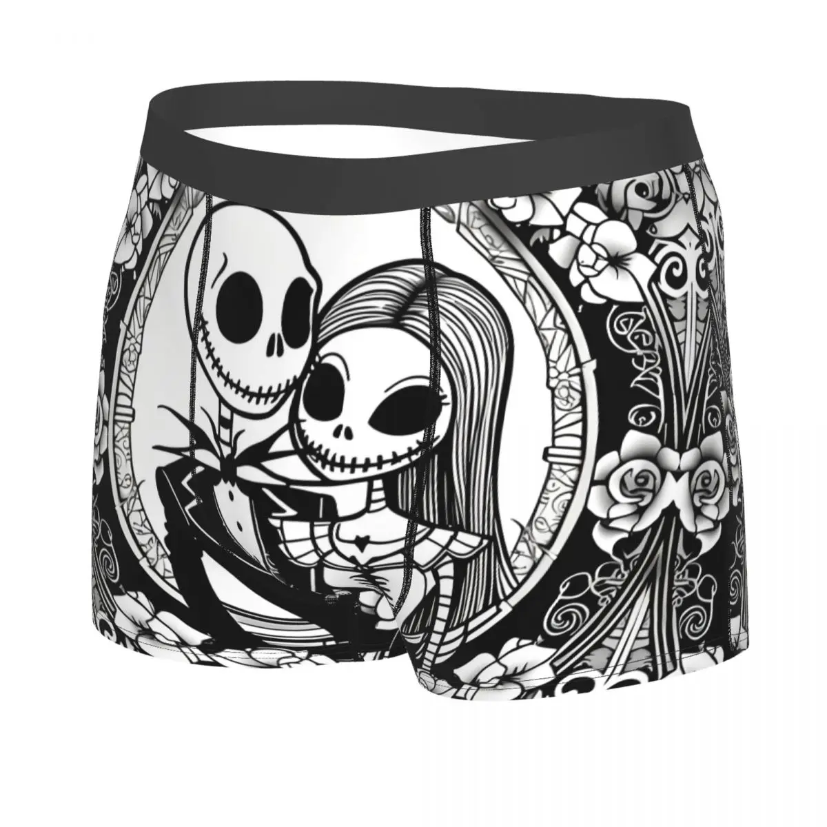Custom Male Fashion The Nightmare Before Christmas Underwear Gothic Skull Boxer Briefs Soft Shorts Panties Underpants