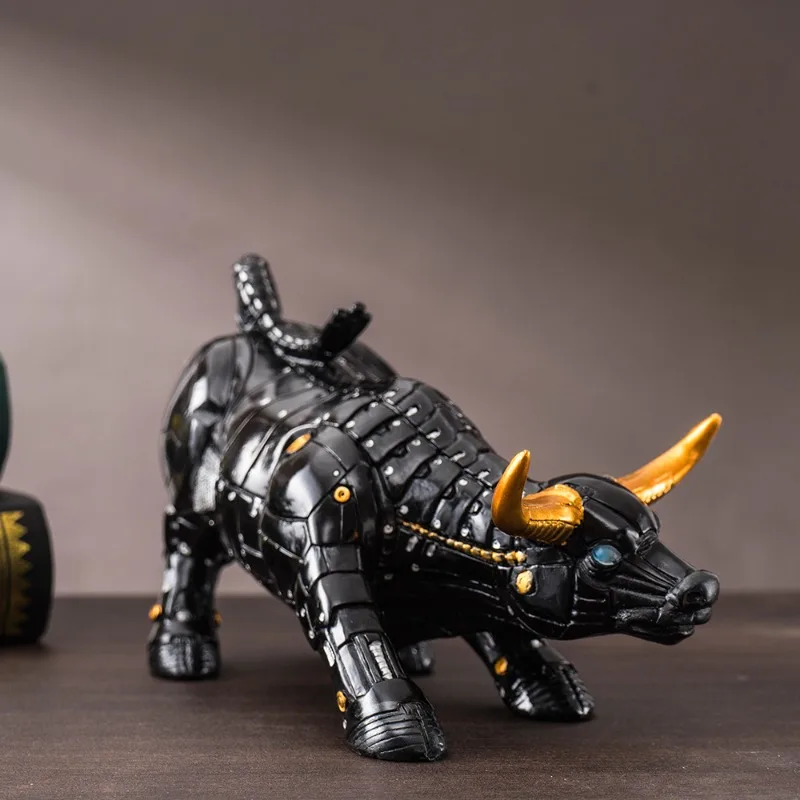 1Pcs Vilead 20cm Miami Bitcoin Bull Model Statue Robot Sculpture Office Desk Home Decoration Coin Badge Wall Street OX Bitcoin