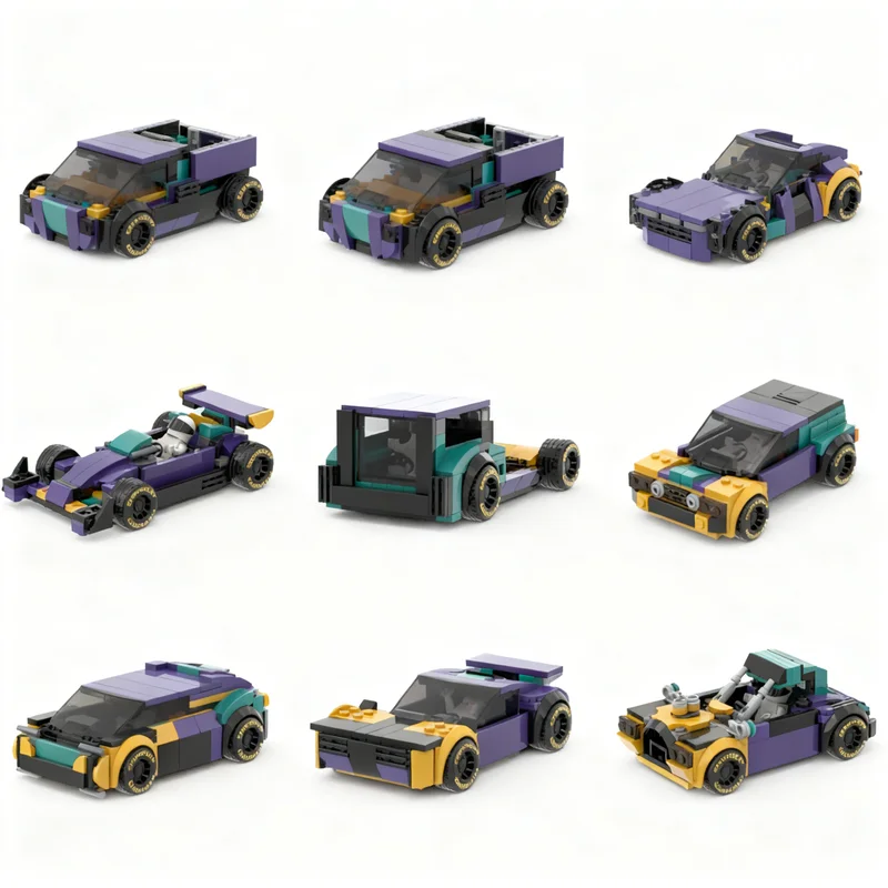 321pcs MOC City Champions Builder S Pack 8 1 Model Building Blocks Festival Gifts Construction Toy Education Brick Idea