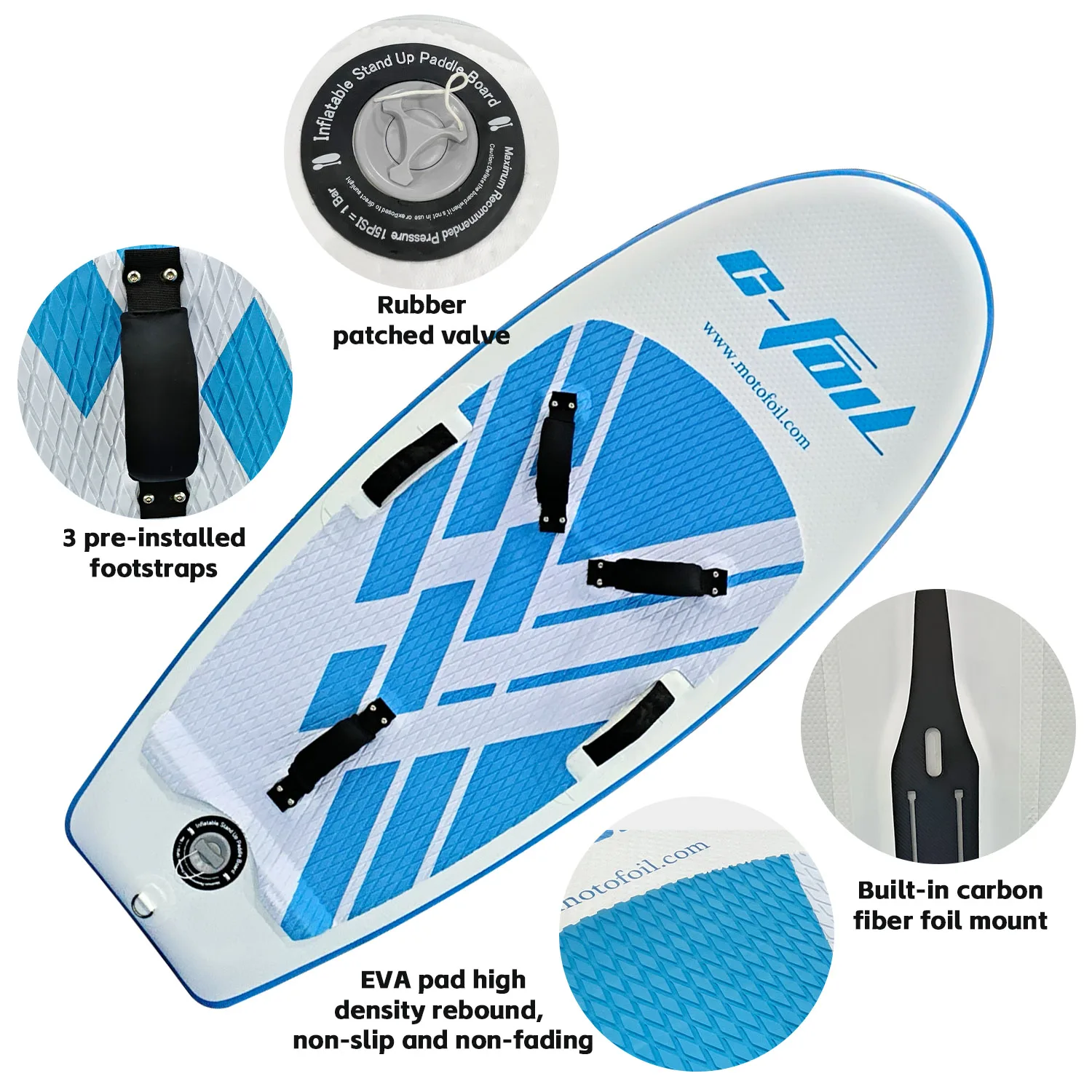 شعبية الأزرق الأبيض نفخ لوح التزلج للتخصيص Hydrofoil Windwing المجلس لأوروبا والولايات المتحدة لركوب الأمواج #6