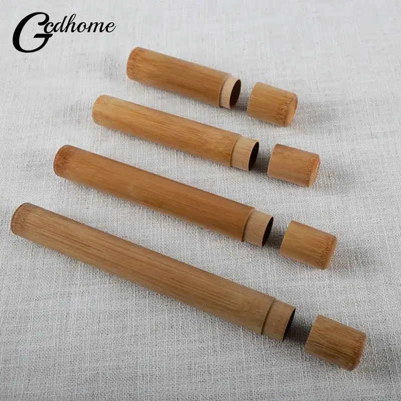 Natural Bamboo Tube For Toothbrush Eco Friendly Travel Case Hand Made 21cm Bamboo Toothbrush Tube Portable Travel Packing 1pc