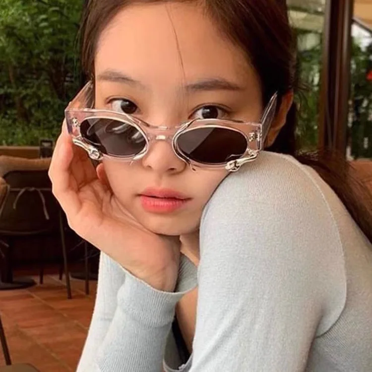 Jennie's Same 3D Snake Sunglasses Y2K Retro Spicy Girl Bar Technology Inspired Concave Shaped Sunglasses for Trendy Women