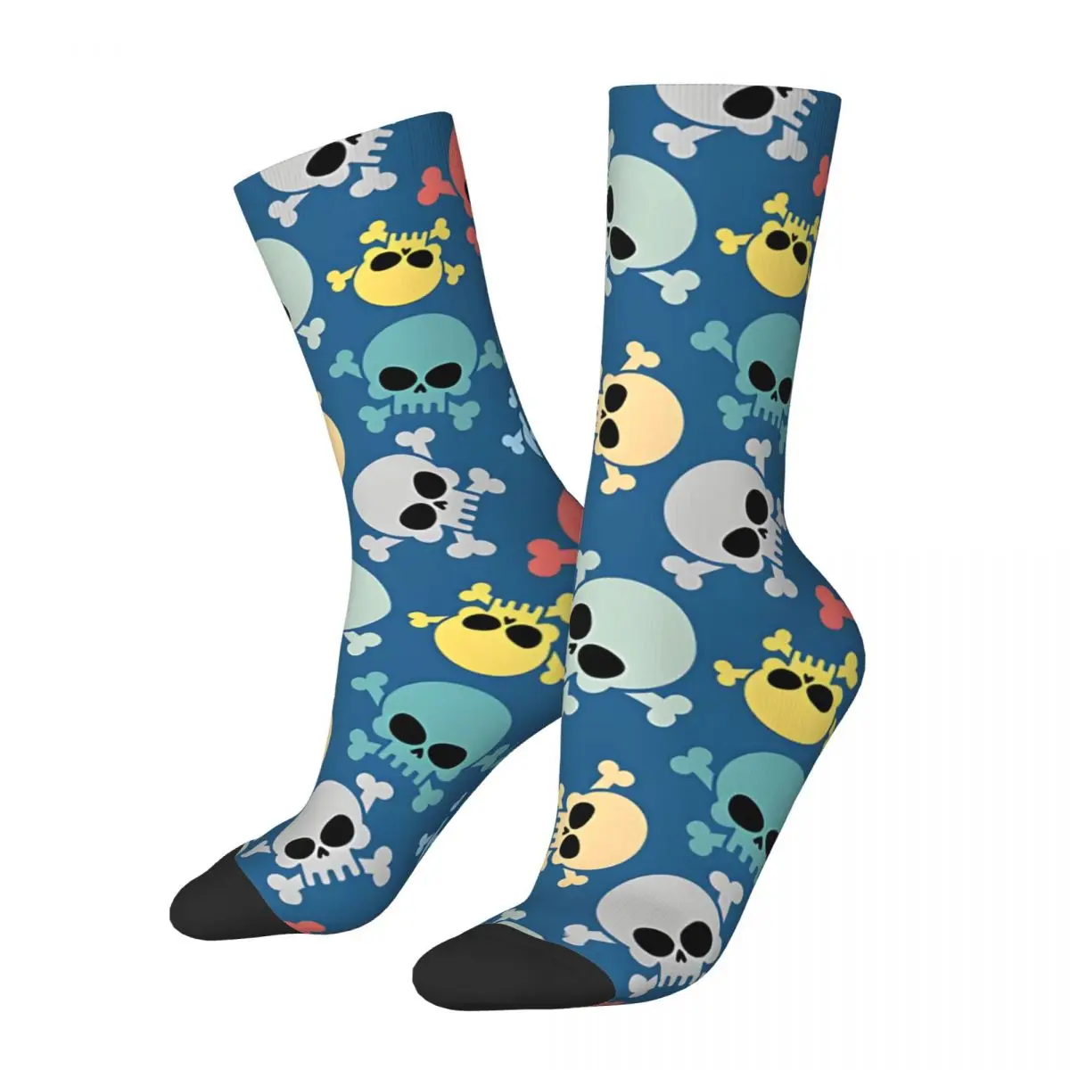 Retro Multi Color Skulls Skulls Skulls Men's compression Socks Unisex Harajuku Seamless Printed Novelty Crew Sock