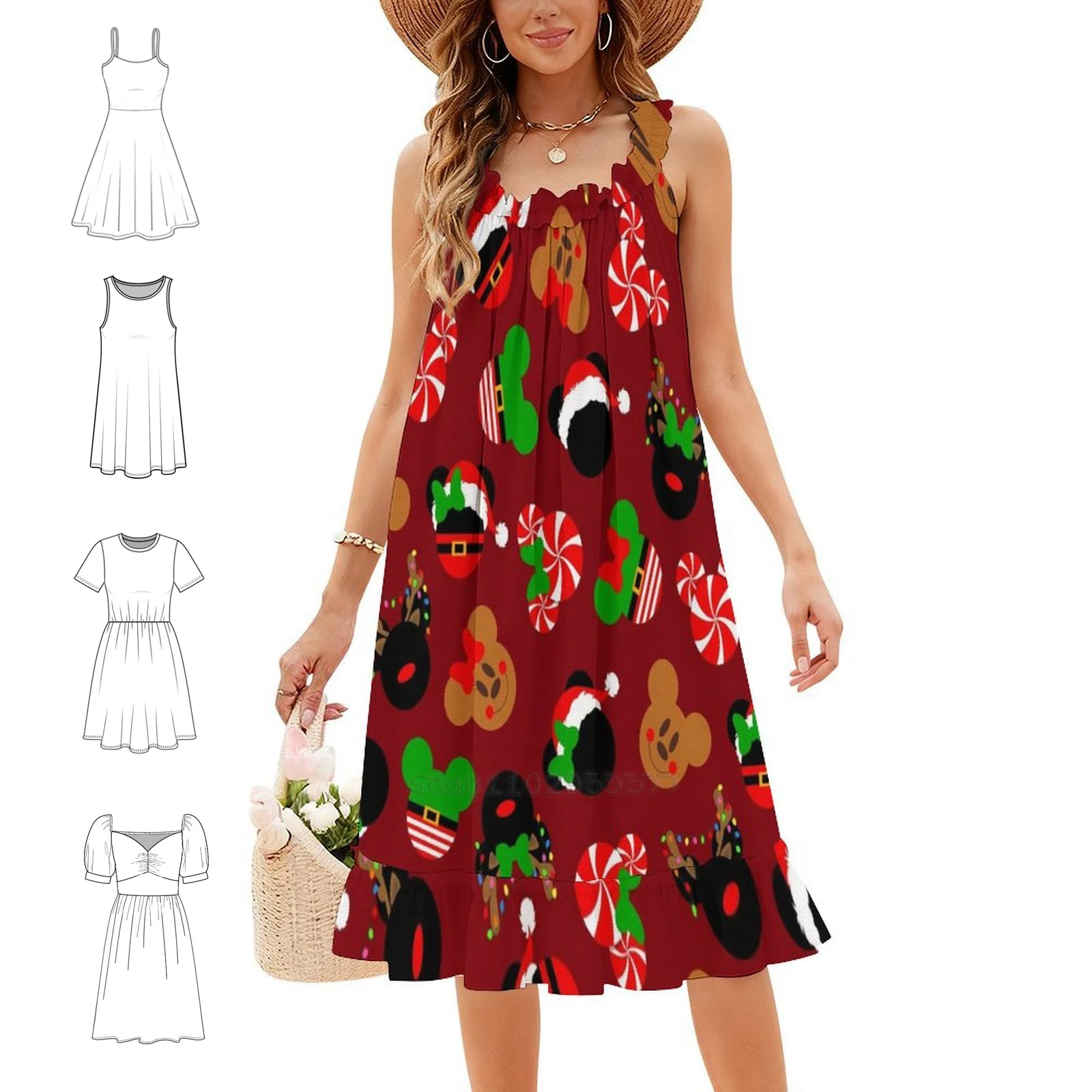 Christmas Mouse Ears Boho Chic Dress Elegant Fashion Beach Wedding Party Gown Christmas Mouse Ears Mouse Ears Candy Evening