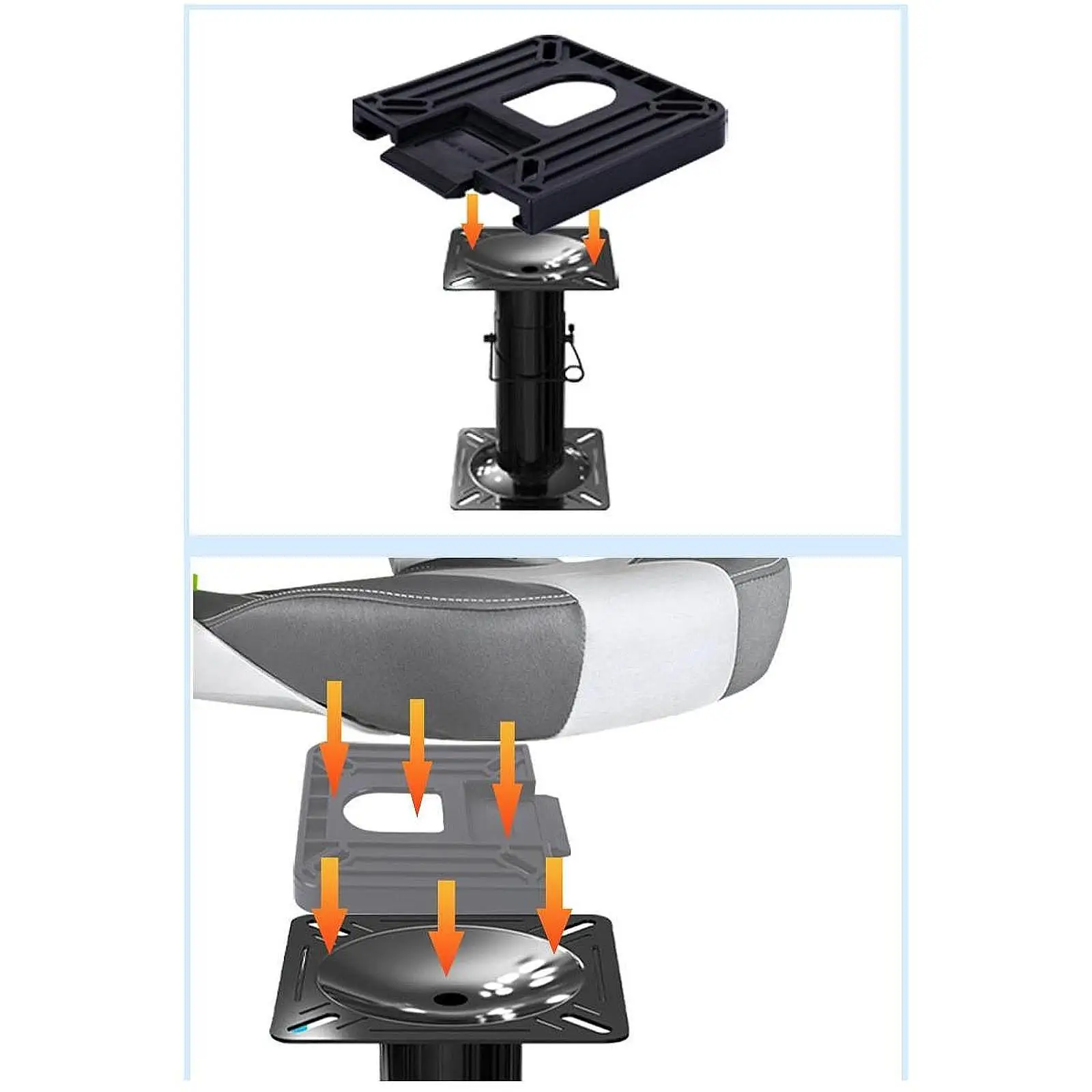 ABS Boat Seat Mount Base High Stability Pedestal Chair Parts Easy Retrofit Marine Accessories for Carp Boats