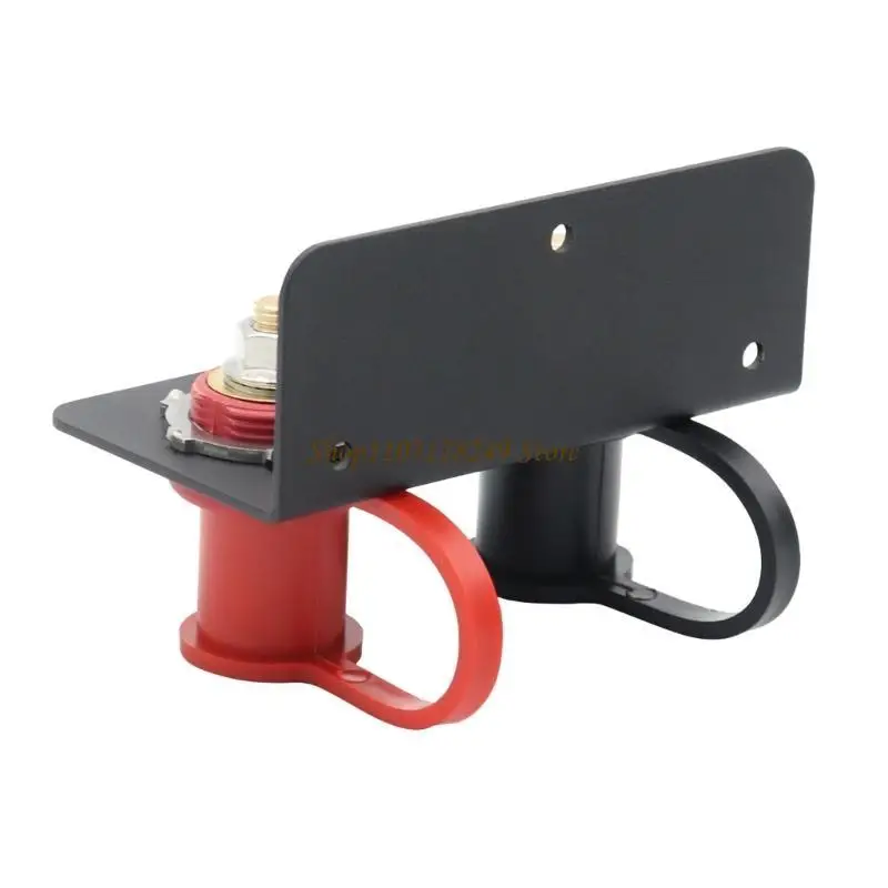 N5KD Battery Jump Post Starter Remote Battery Terminals Relocation with Mounting Bracket Waterproof Cover for Lawn Mower