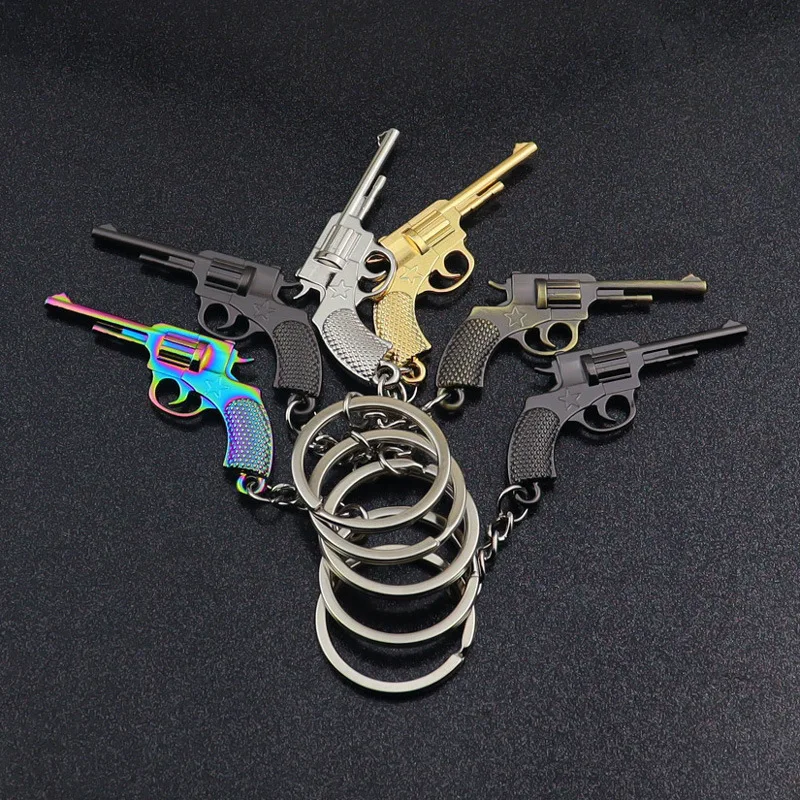 Mini Metal Tool Model Key Ring with Chain Cool Gaming Accessory Collectible Gift for Men