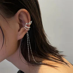 2022 New Fashion Single Ear Cuff Clip Earring for Women Girl Chain Long Tassel Hanging No Pierced Fake Cartilage Jewelry Gift