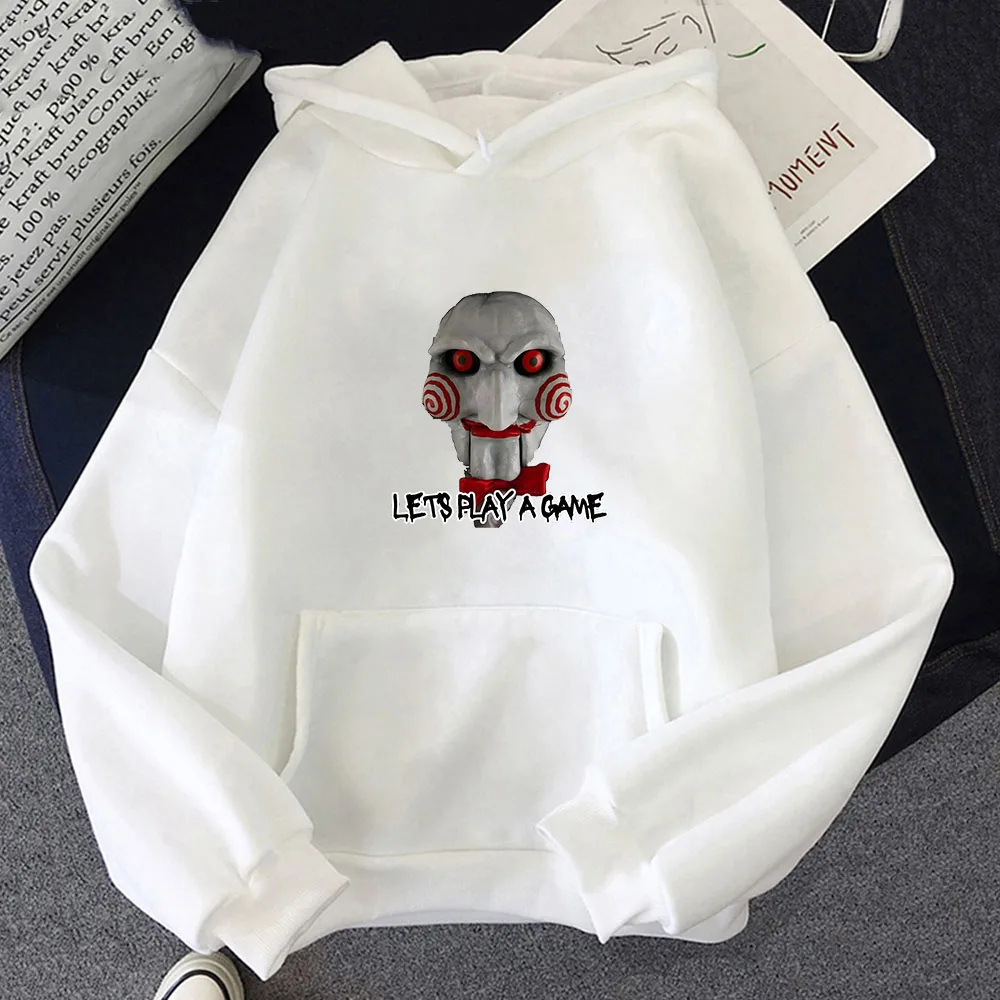 Movie SAW Jigsaw Horror Classic Hoodie Oversize Funko Pop Thriller Sweatshirt for Autumn/Winter Vintage Clothing Moletom Hoody