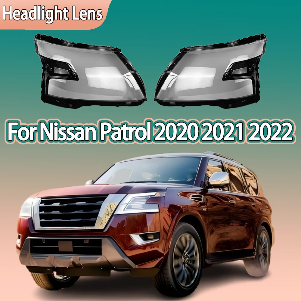 

For Nissan Patrol 2020 2021 2022 Front Headlamp Cover Transparent Headlight Shell Lens Plexiglass Replace Original Lampshade