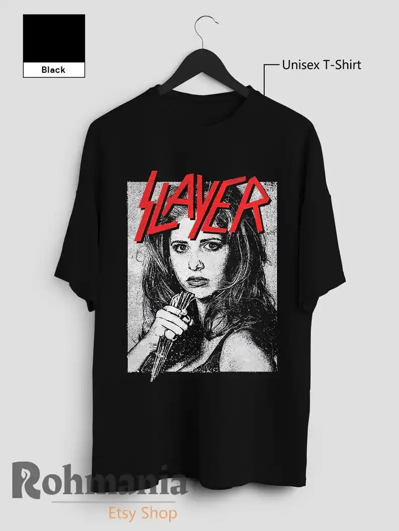 Buffy the Vampire Slayer T Shirt Sarah Michelle Gellar Movie TV Show Merch 90s Retro Personalized Casual