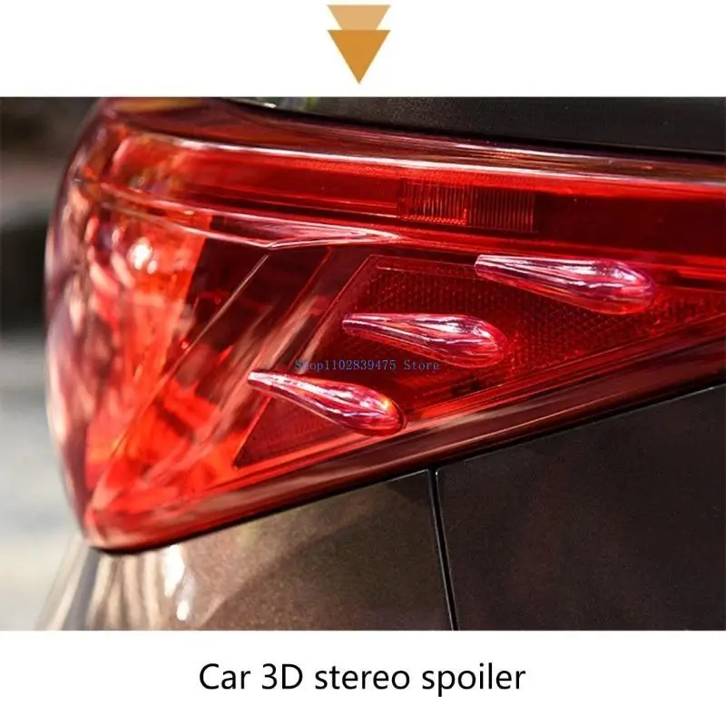 

33WB 6Pcs Car Tail Light Sticker Sticker Anti Collision Car Spoiler Acrylic Door Bumper Decor Strip