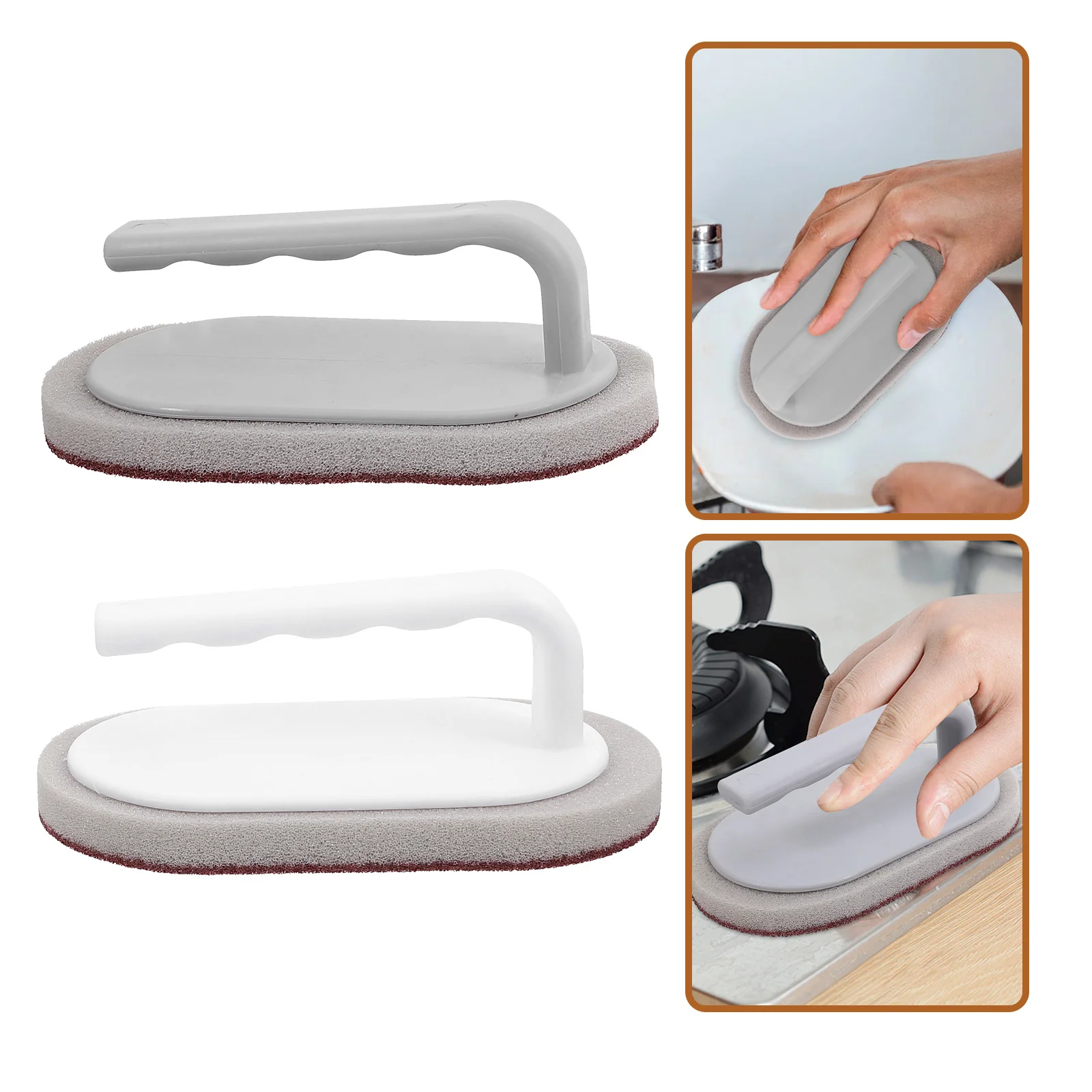

2pcs Kitchen Cleaning Multi-Functional Reusable Dish Scrubber For Wok Rust Removal Ergonomic Durable Scrubbing Pads Household