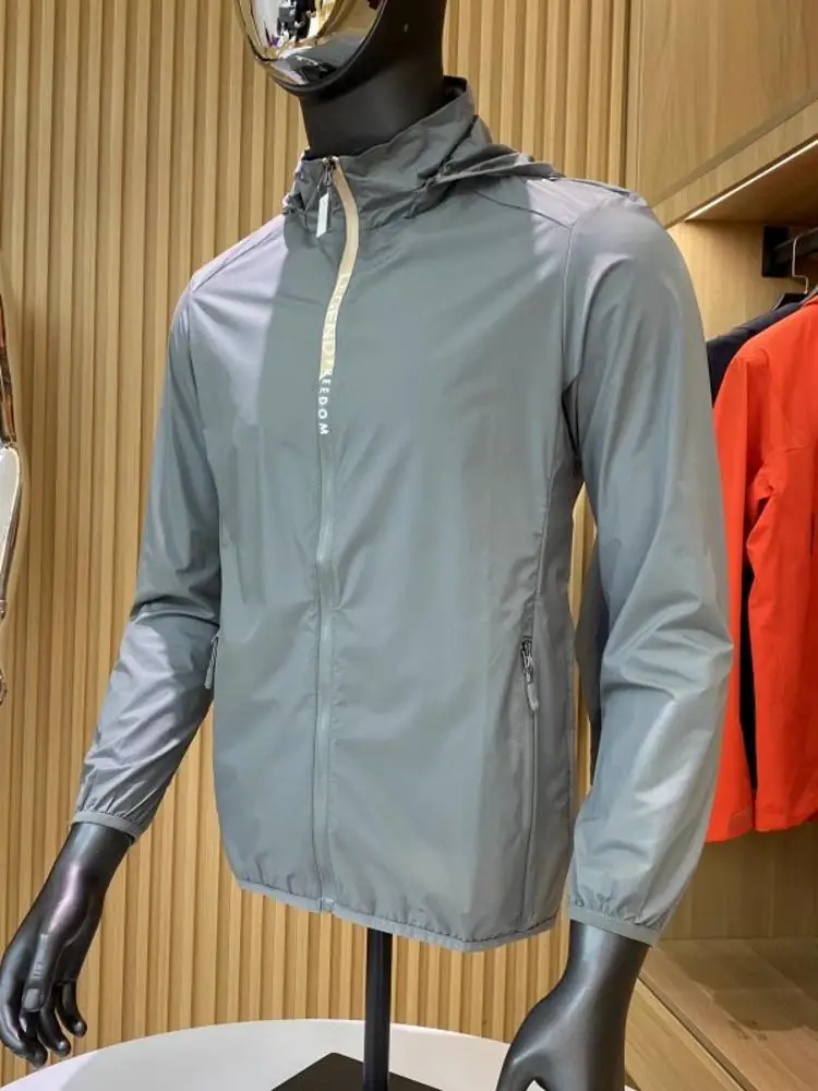 

Уличная мужская легкая водонепроницаемая дышащая летняя куртка со съемной шляпой, кожаная одежда, пальто для молодежной повседневной одежды